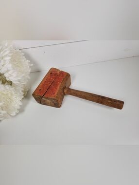 Antique Wooden Mallet | Primitive Carpenters Hammer | Farmhouse Decor | Rustic
